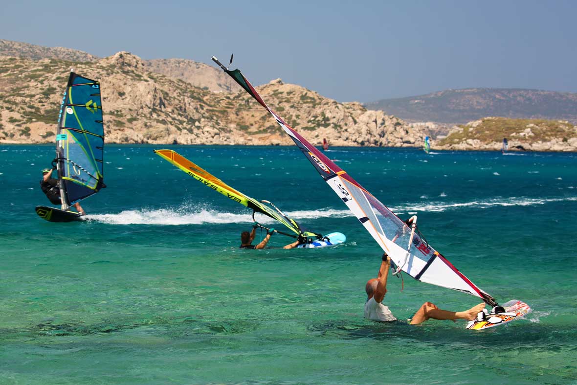 Windsurfspots auf Karpathos, Griechenland sun+fun Windsurfen